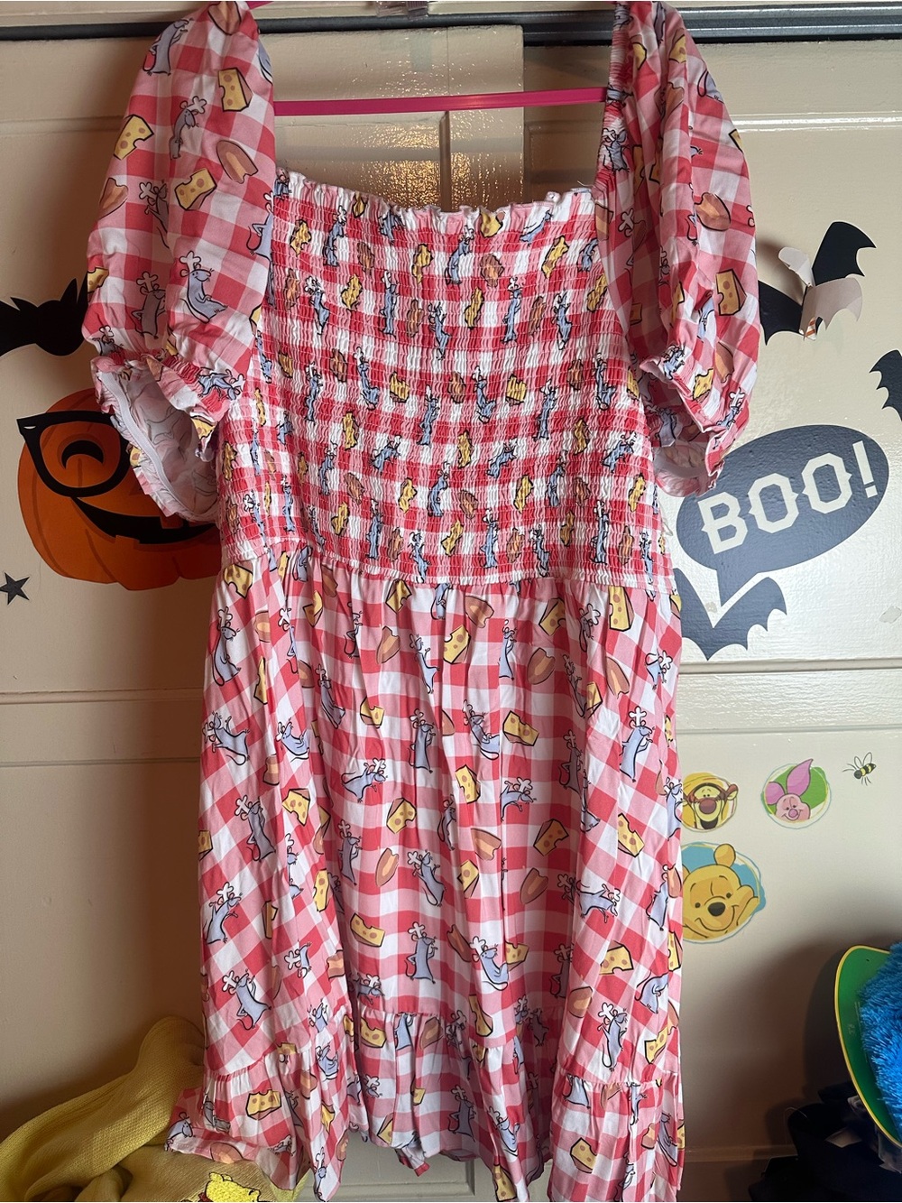Her Universe Pixar Ratatouille Remy & Food Gingham Smock Dress size 5X NWT